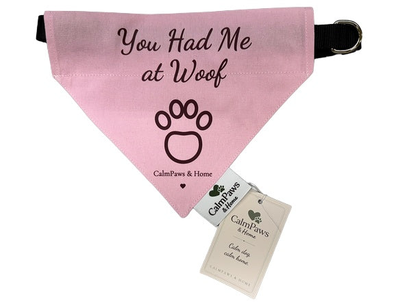 You Had Me at Woof dog bandana - Pink