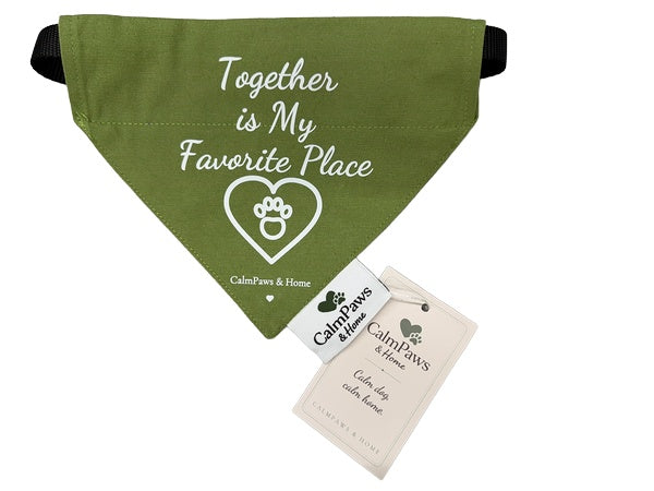 Together Is My Favorite Place dog bandana - Olive Green