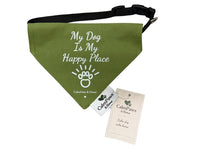 My Dog Is My Happy Place dog bandana - Olive Green