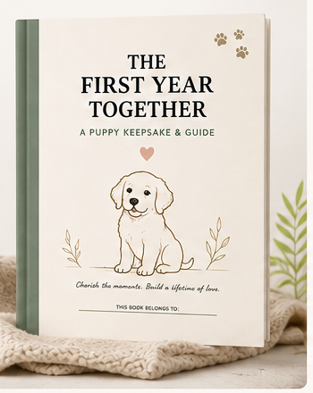 The First Year Together puppy memory book cover, printable digital download